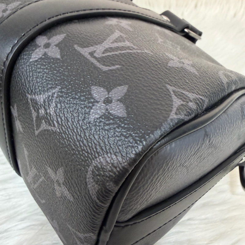 LV M46271 黑花 銀釦 手提包 斜背包 Keepall Bandoulière 25-11