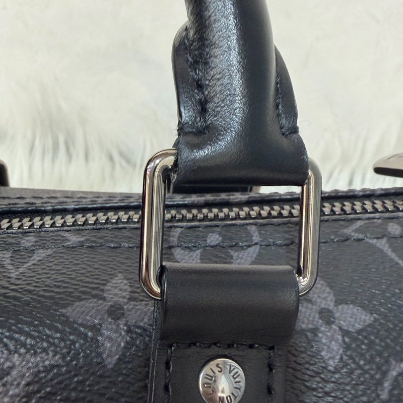LV M46271 黑花 銀釦 手提包 斜背包 Keepall Bandoulière 25-33