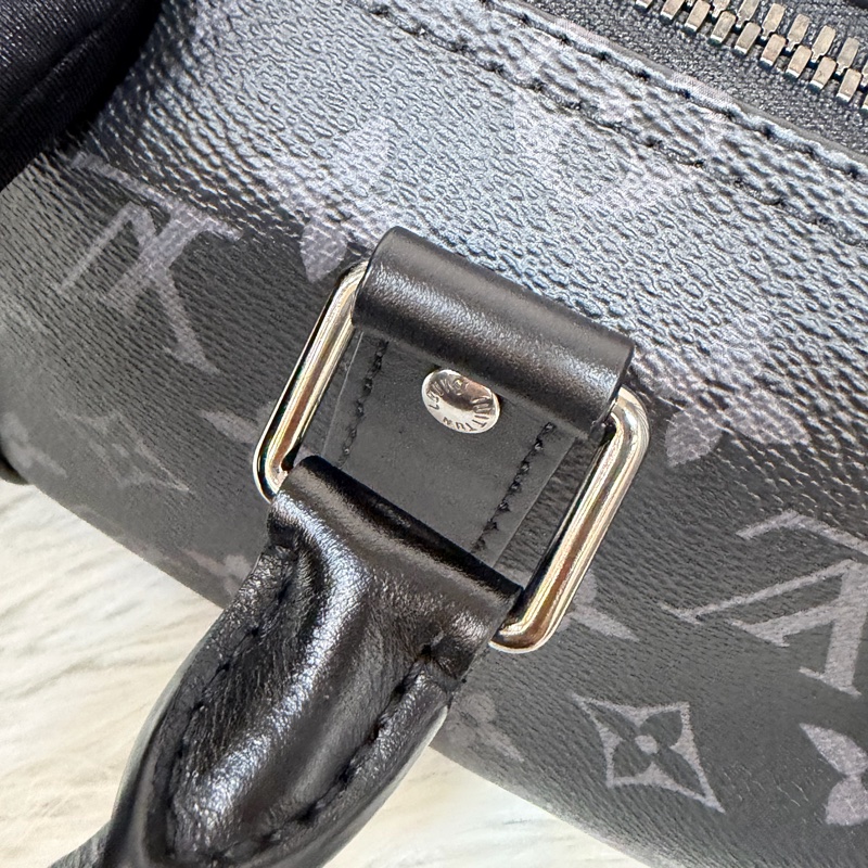 LV M46271 黑花 銀釦 手提包 斜背包 Keepall Bandoulière 25-34