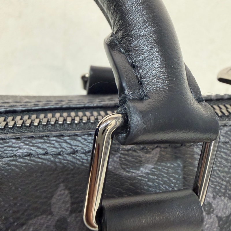 LV M46271 黑花 銀釦 手提包 斜背包 Keepall Bandoulière 25-35