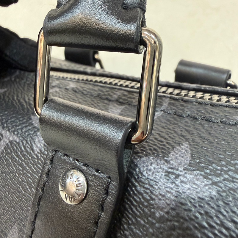 LV M46271 黑花 銀釦 手提包 斜背包 Keepall Bandoulière 25-36