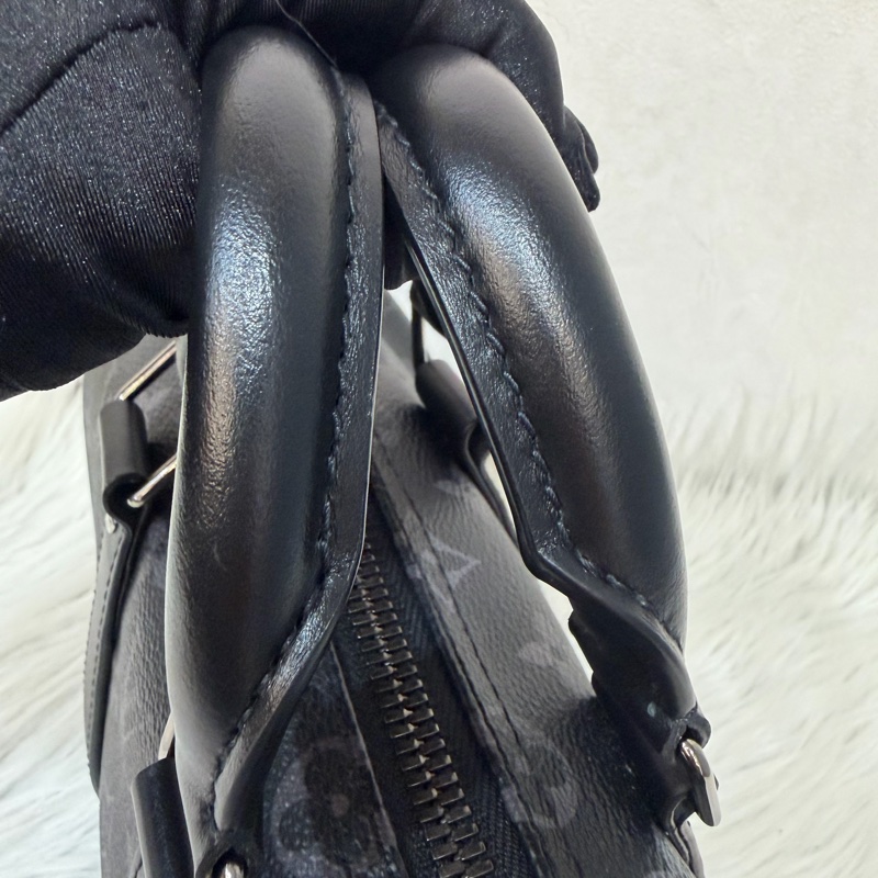 LV M46271 黑花 銀釦 手提包 斜背包 Keepall Bandoulière 25-45