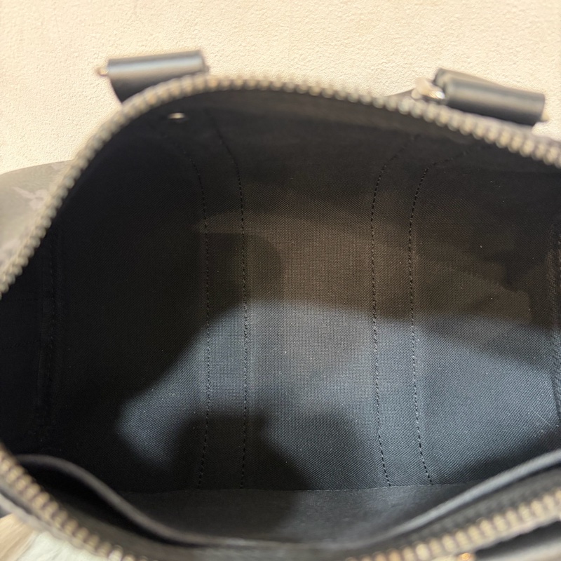 LV M46271 黑花 銀釦 手提包 斜背包 Keepall Bandoulière 25-54