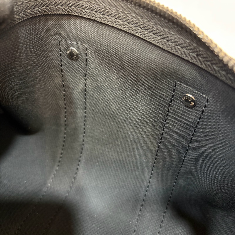 LV M46271 黑花 銀釦 手提包 斜背包 Keepall Bandoulière 25-66