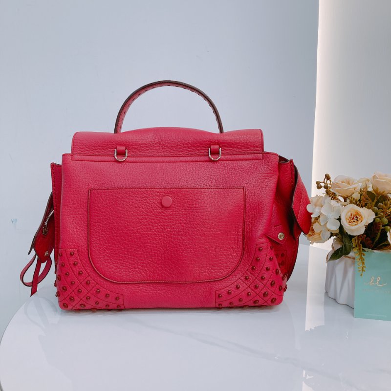 MS0704 Tod's 托德斯 豆豆 手提包 單肩包 玫紅色 金扣 牛皮 Wave Top Handle Bag Calfskin Purple x GHW-1