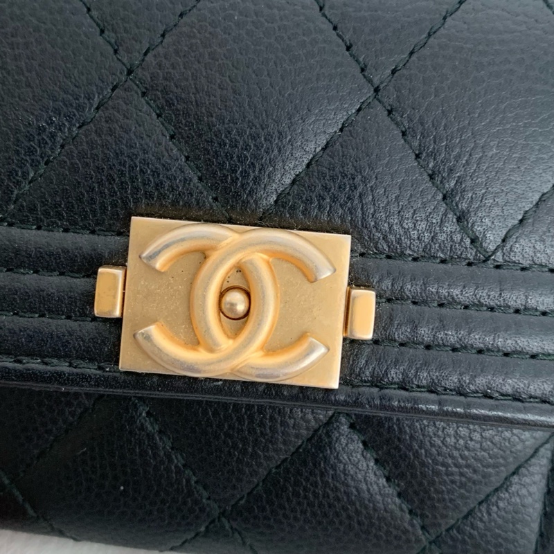 Chanel 香奈兒 黑金leboy 卡包23開  無卡 單品-2
