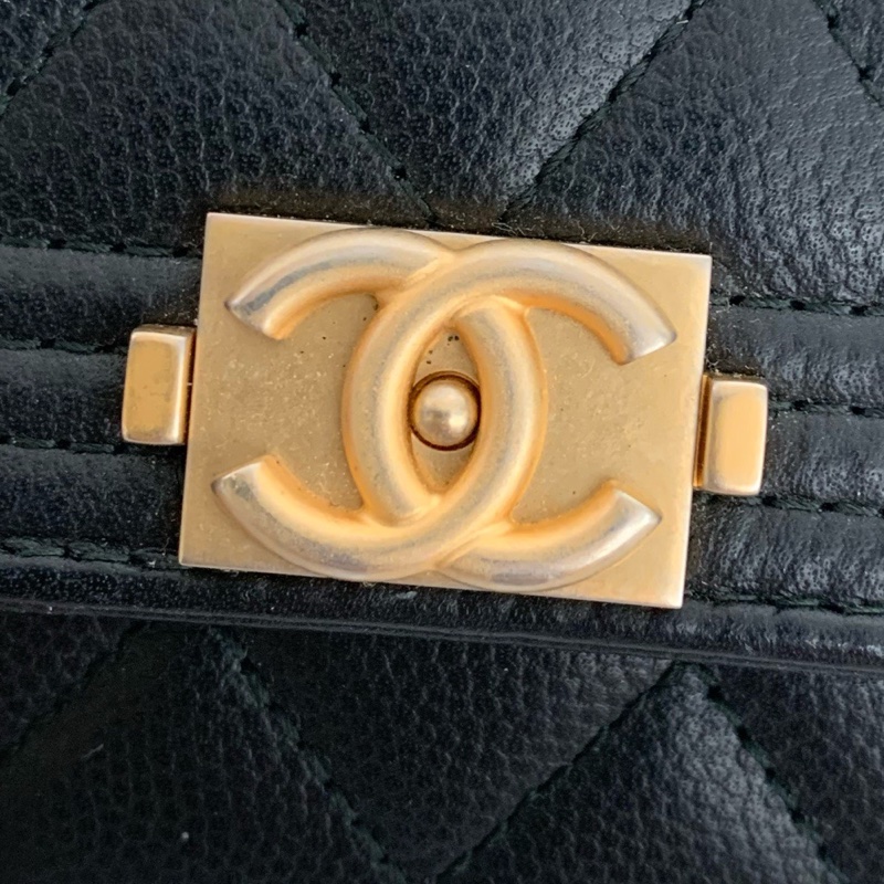 Chanel 香奈兒 黑金leboy 卡包23開  無卡 單品-9