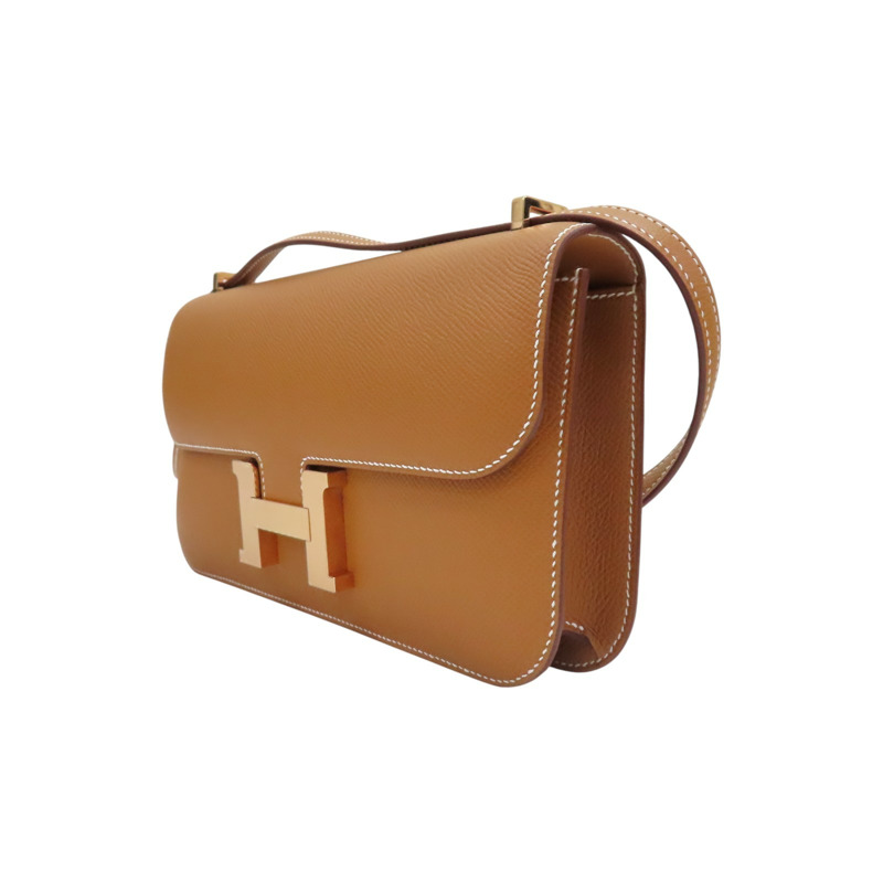 金棕色 Epsom牛皮 Constance Elan 肩背包 W刻 金扣【HERMES 愛馬仕】 H085425CD-2