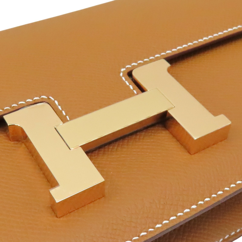 金棕色 Epsom牛皮 Constance Elan 肩背包 W刻 金扣【HERMES 愛馬仕】 H085425CD-5