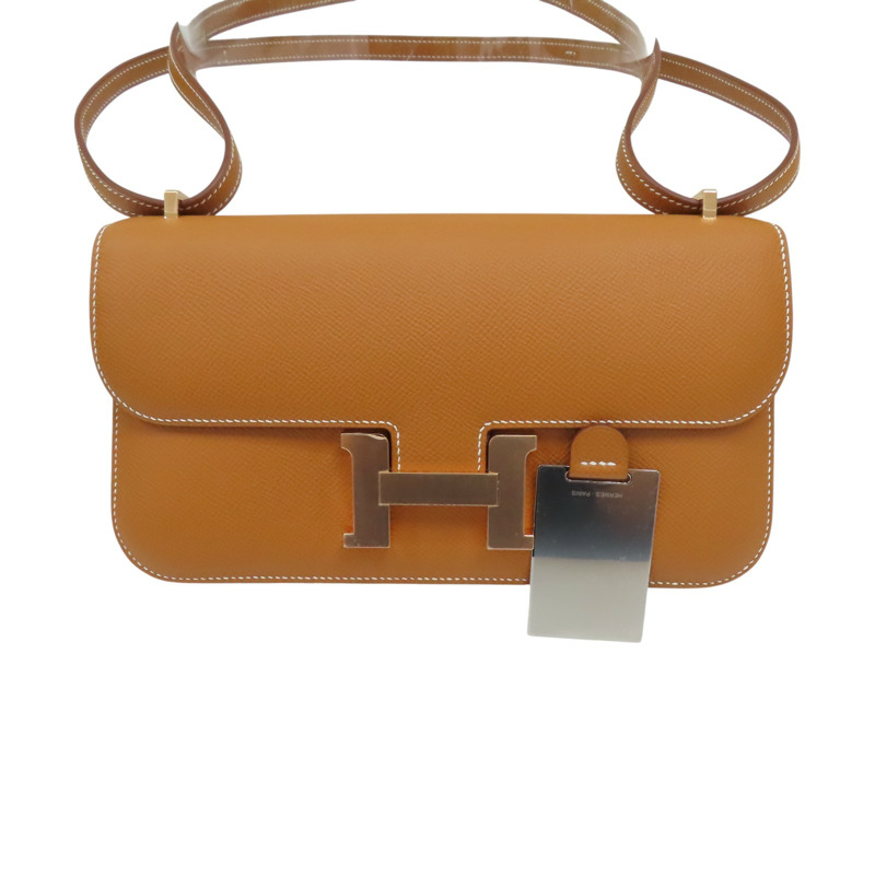 金棕色 Epsom牛皮 Constance Elan 肩背包 W刻 金扣【HERMES 愛馬仕】 H085425CD-9
