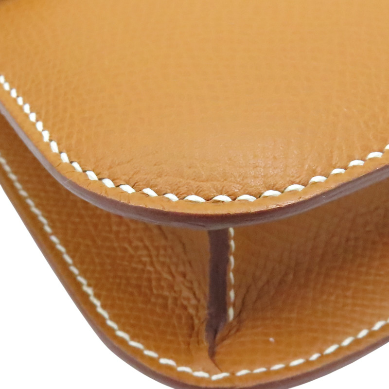 金棕色 Epsom牛皮 Constance Elan 肩背包 W刻 金扣【HERMES 愛馬仕】 H085425CD-12