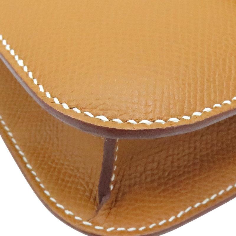 金棕色 Epsom牛皮 Constance Elan 肩背包 W刻 金扣【HERMES 愛馬仕】 H085425CD-13