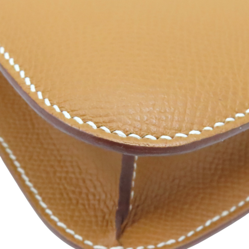 金棕色 Epsom牛皮 Constance Elan 肩背包 W刻 金扣【HERMES 愛馬仕】 H085425CD-14