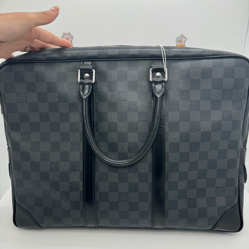路易威登/Louis Vuitton 棋盤格公文包12年，無肩帶了，有護理。-1