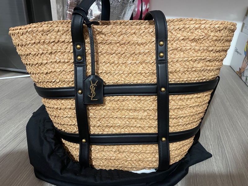 YSL 拉菲草草編包 2024年購入-3
