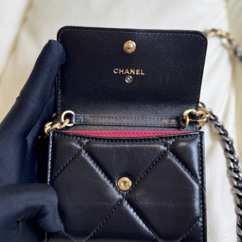 Chanel 香奈兒 19bag系列mini woc金扣鏈條包無卡30開-6