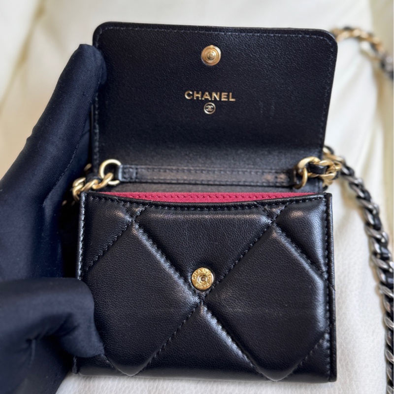 Chanel 香奈兒 19bag系列mini woc金扣鏈條包無卡30開-10