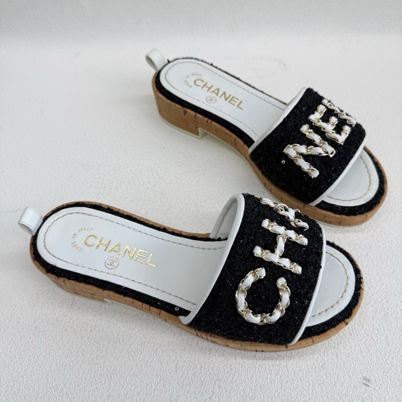 CHANEL香奈兒 厚底拖鞋 鏈條字母logo 徽標 35.5碼-2