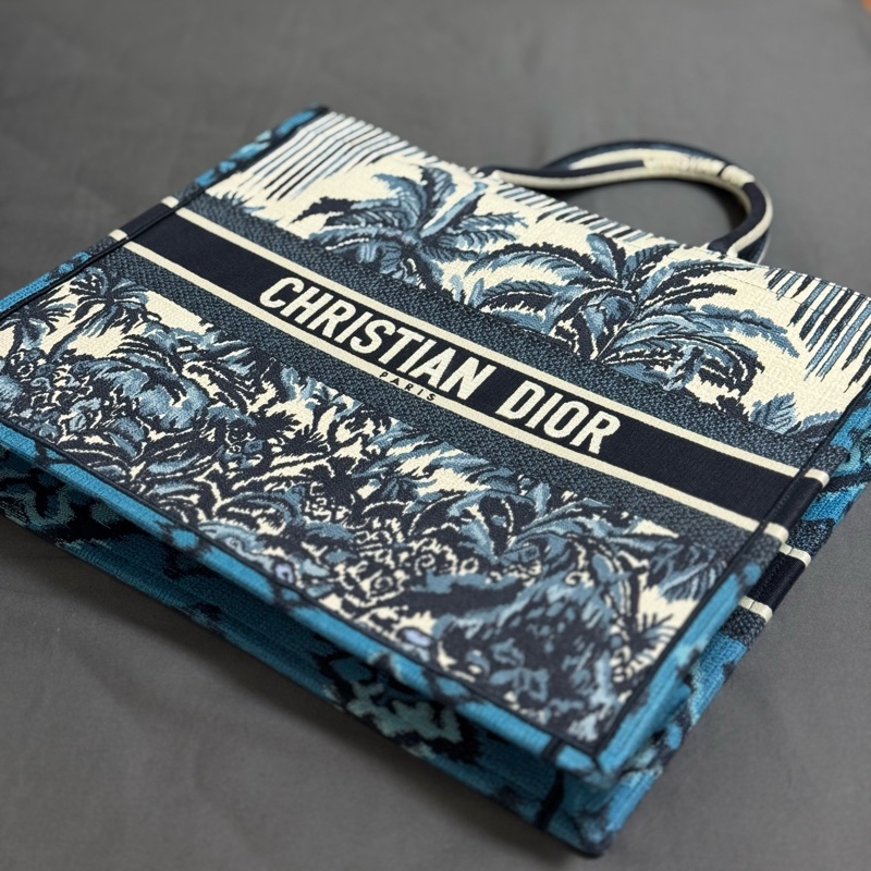 Dior 迪奧 經典BOOK TOTE系列主題圖案刺繡帆布手提托特包(大)-10