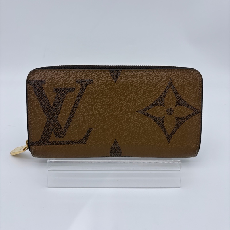 「JL精品代購」9新 LV on the go棕色老花長款拉鍊錢包-2