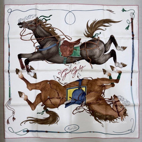 HERMÈS 絲巾《縱意馳騁》🐎 90x90cm【馬年必買的愛馬仕絲巾🐎】