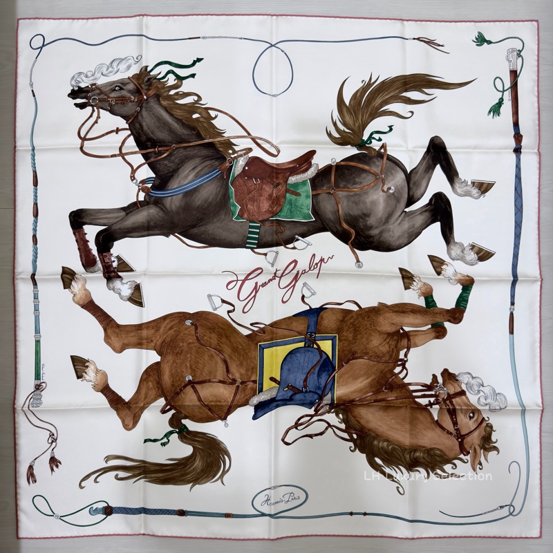 HERMÈS 絲巾《縱意馳騁》🐎 90x90cm【馬年必買的愛馬仕絲巾🐎】-0