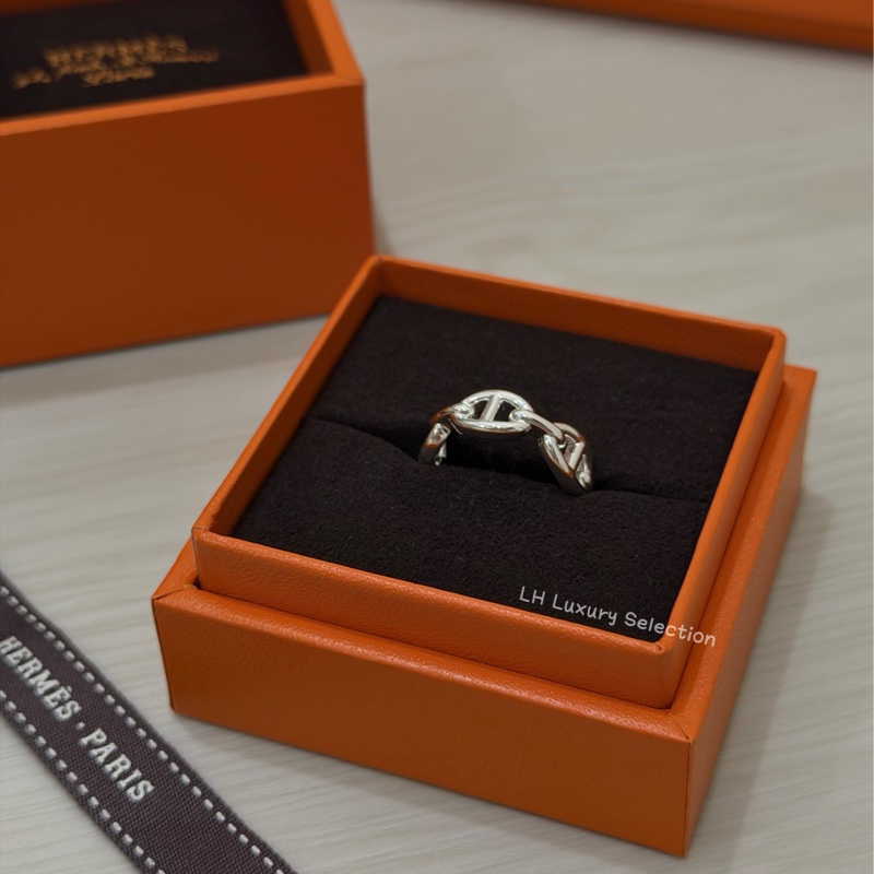 HERMÈS 愛馬仕 經典925豬鼻戒指🩶53碼【誰戴誰好看漂亮手😍】-1