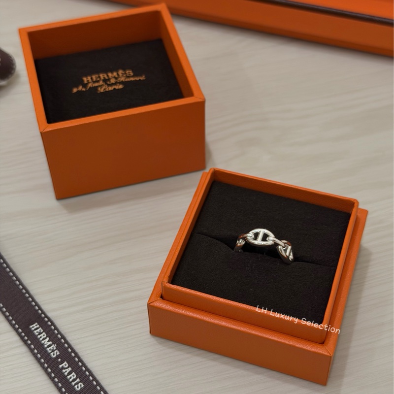 HERMÈS 愛馬仕 經典925豬鼻戒指🩶53碼【誰戴誰好看漂亮手😍】-2