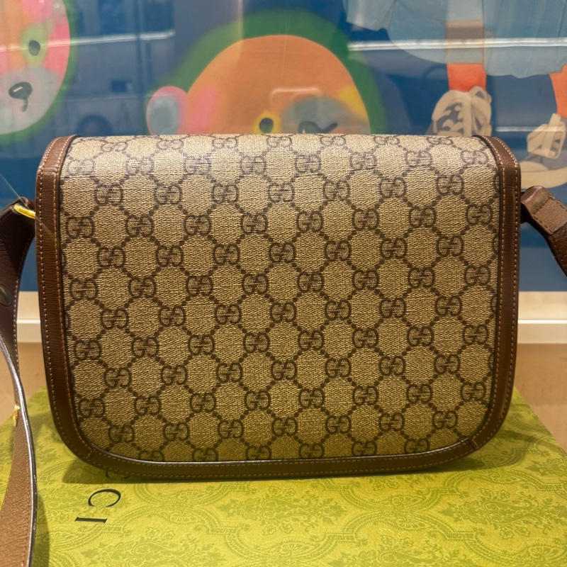 古馳/GUCCI1955馬銜扣系列馬鞍包中號  肖戰同款焦糖配色 黑標0-1
