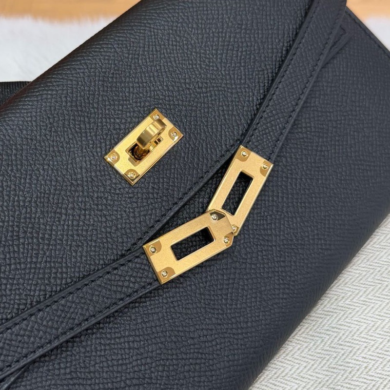 🌈Hermes🧡Kelly wallet長銀包🧡黑色金扣🌟99.8閑置🌈Epsom皮🌟kellywallet🌟Kelly 🌟長銀包🌟愛馬仕🌟-3