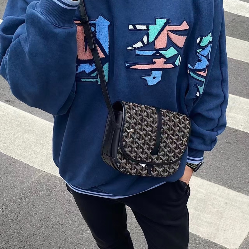 【接近全新💯男女通用款👫🏻全網最低價✨】Goyard黑色老花郵差包｜斜揹包｜小號-1