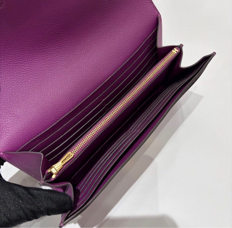 🌈Hermes💜Constance Wallet💜P9海葵紫金扣🌟98新🌈evercolor皮🌟constancewallet🌟constance🌟長銀包🌟愛馬仕🌟-2