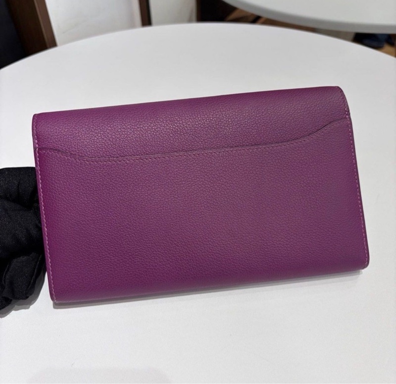 🌈Hermes💜Constance Wallet💜P9海葵紫金扣🌟98新🌈evercolor皮🌟constancewallet🌟constance🌟長銀包🌟愛馬仕🌟-7
