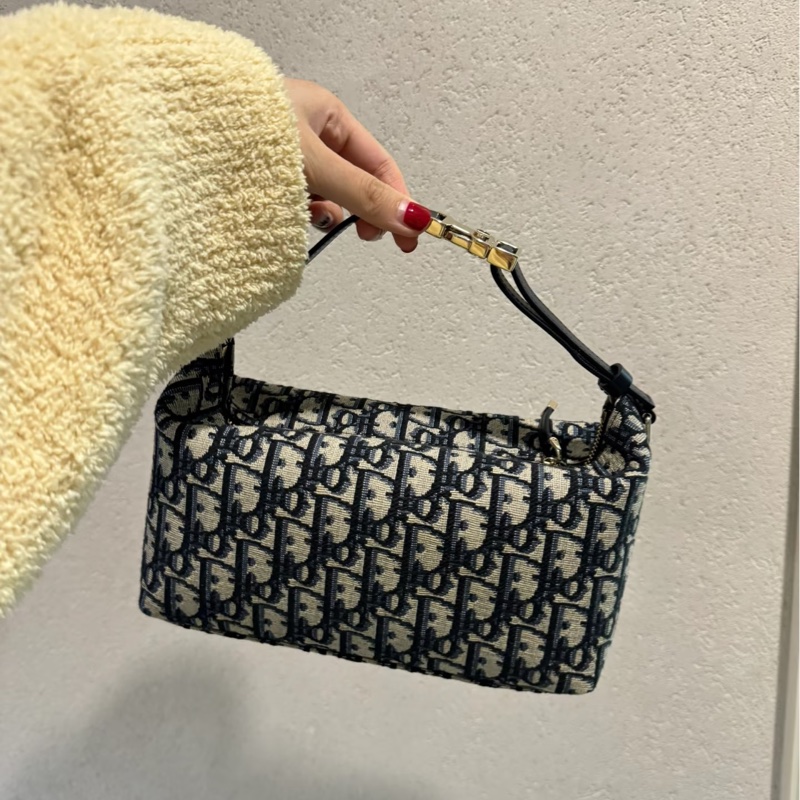 時髦輕便😍99新🆕Dior迪奧travel nomad刺繡老花手提飯盒包-1