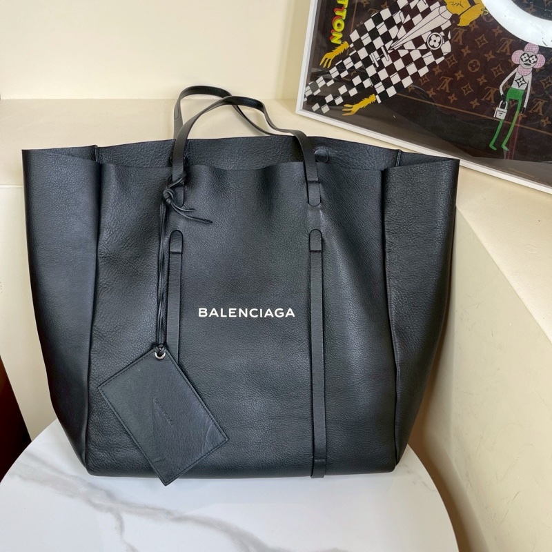 高級百搭款🥹Balenciaga巴黎世家黑色字母logo托特包手提單肩包-6