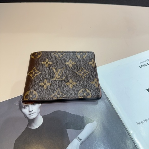 Lv 原花對開交叉5卡短夾