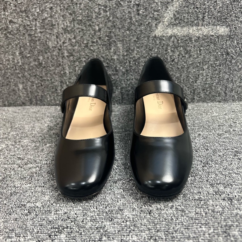 全新Dior 迪奧 黑色皮面低跟瑪麗珍鞋 37碼-1