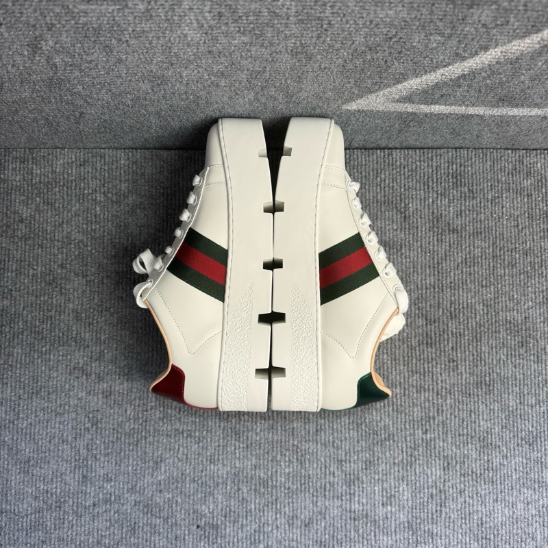 全新Gucci古馳小白鞋皮面金蜜蜂刺繡厚底板鞋35.5碼-10