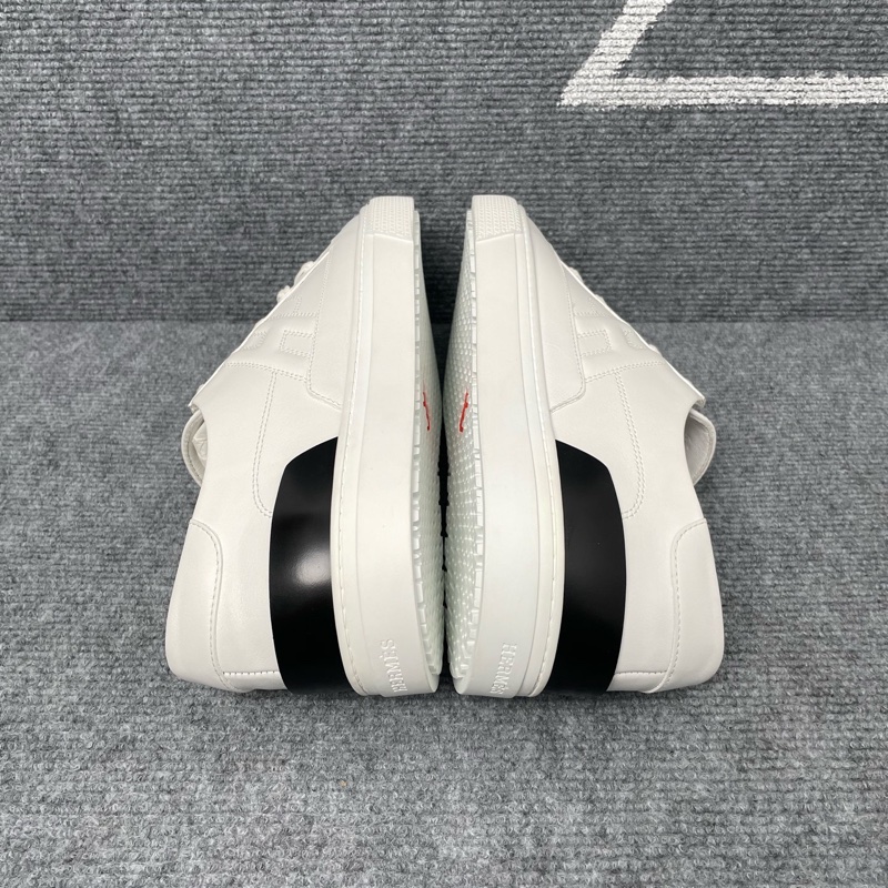 全新hermes 愛馬仕 白色皮面黑尾板鞋42.5碼-5