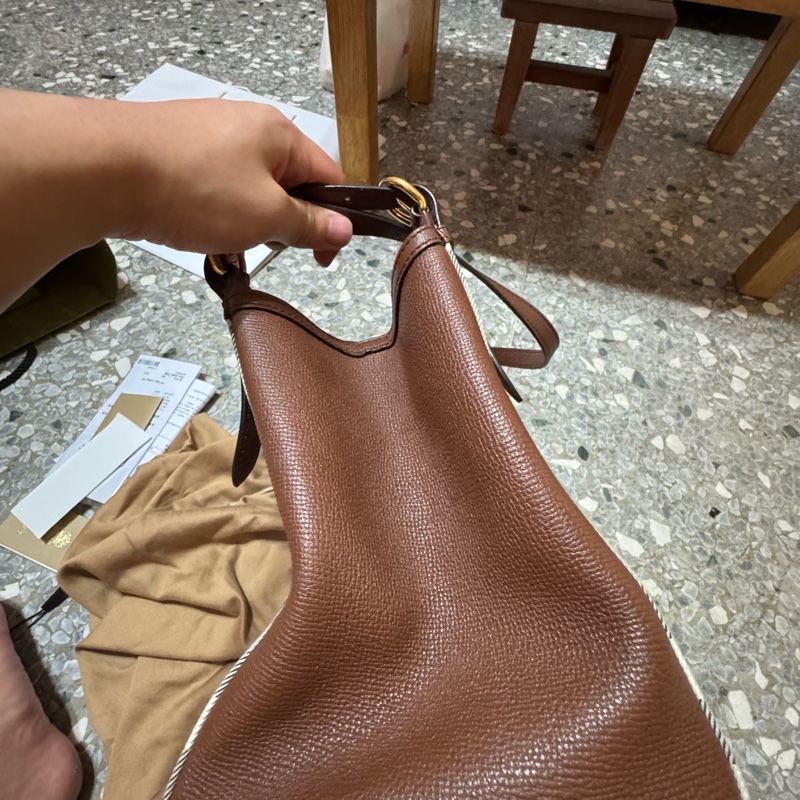 BURBERRY 巴寶莉 Canterby 經典格紋拼接皮革手提肩背包(深卡其x駝)-1