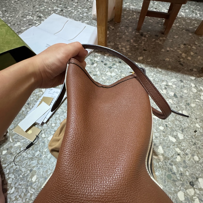 BURBERRY 巴寶莉 Canterby 經典格紋拼接皮革手提肩背包(深卡其x駝)-2