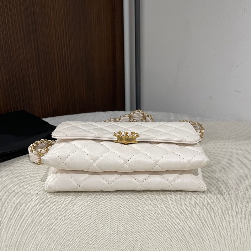 Chanel香奈兒23k白色風琴包，23年芯片，尺寸13/18/6cm，有塵袋-4