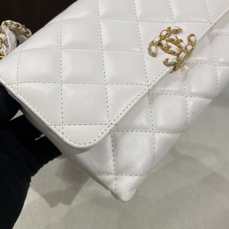 Chanel香奈兒23k白色風琴包，23年芯片，尺寸13/18/6cm，有塵袋-5