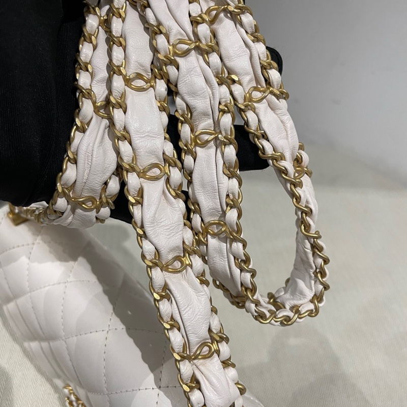 Chanel香奈兒23k白色風琴包，23年芯片，尺寸13/18/6cm，有塵袋-8