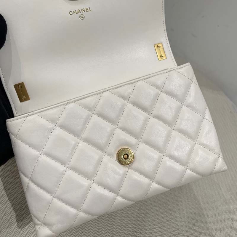 Chanel香奈兒23k白色風琴包，23年芯片，尺寸13/18/6cm，有塵袋-9