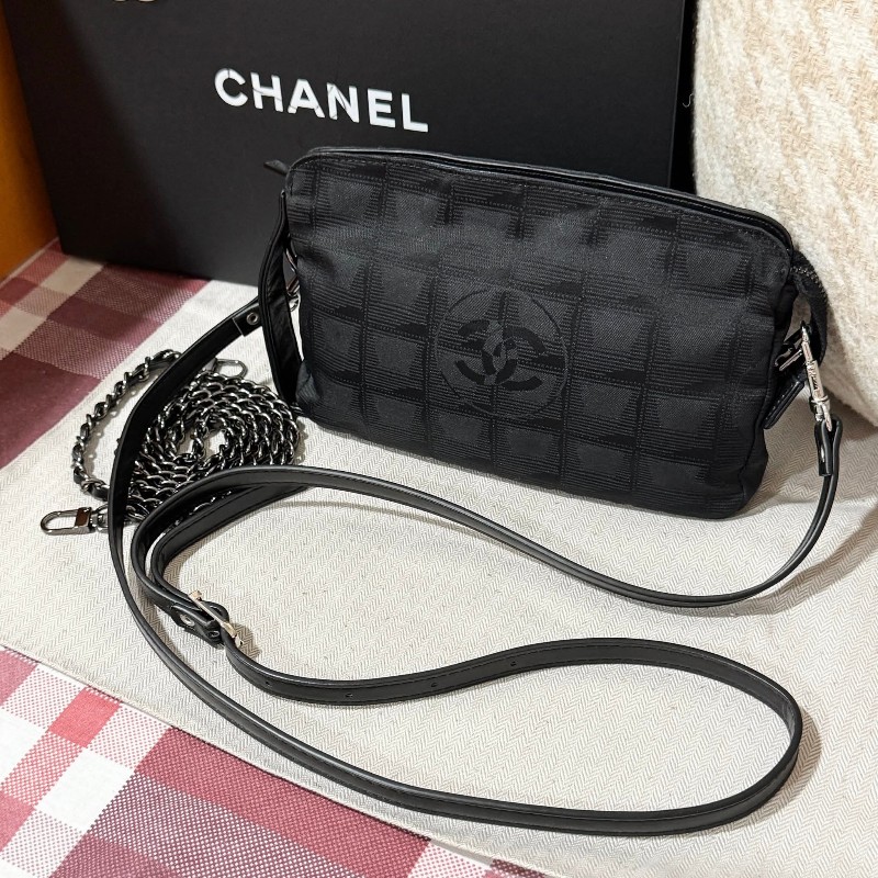 Chanel 經典緹花帆布手拿包 斜背包-4