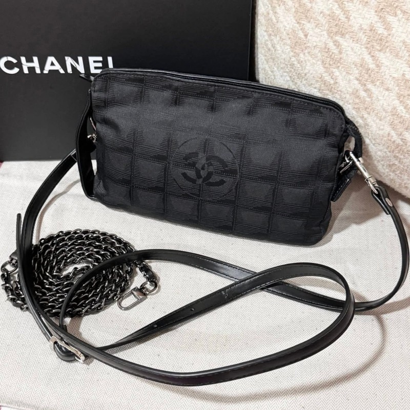 Chanel 經典緹花帆布手拿包 斜背包-6