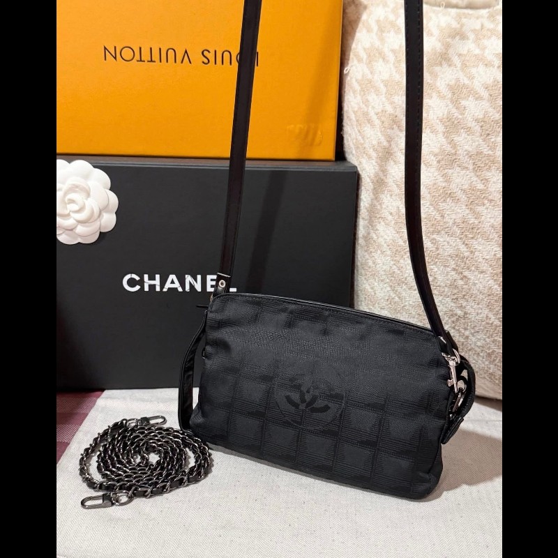 Chanel 經典緹花帆布手拿包 斜背包-7