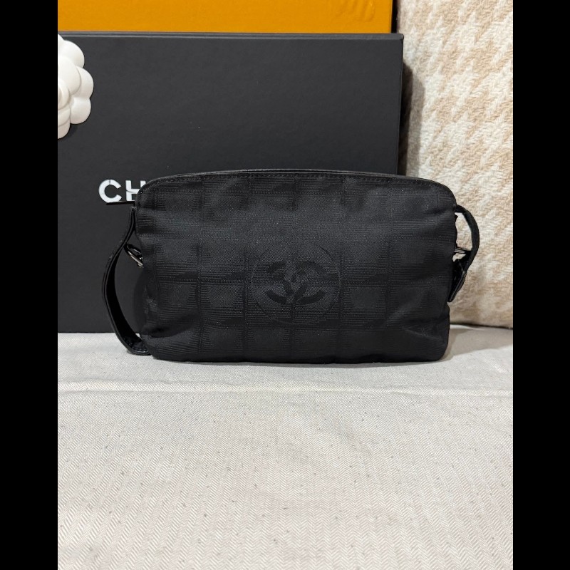 Chanel 經典緹花帆布手拿包 斜背包-9