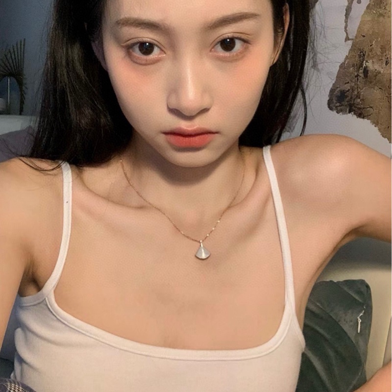 Bvlgari寶格麗Diva系列玫瑰金白貝母扇子項鍊，18年有盒子保卡-0